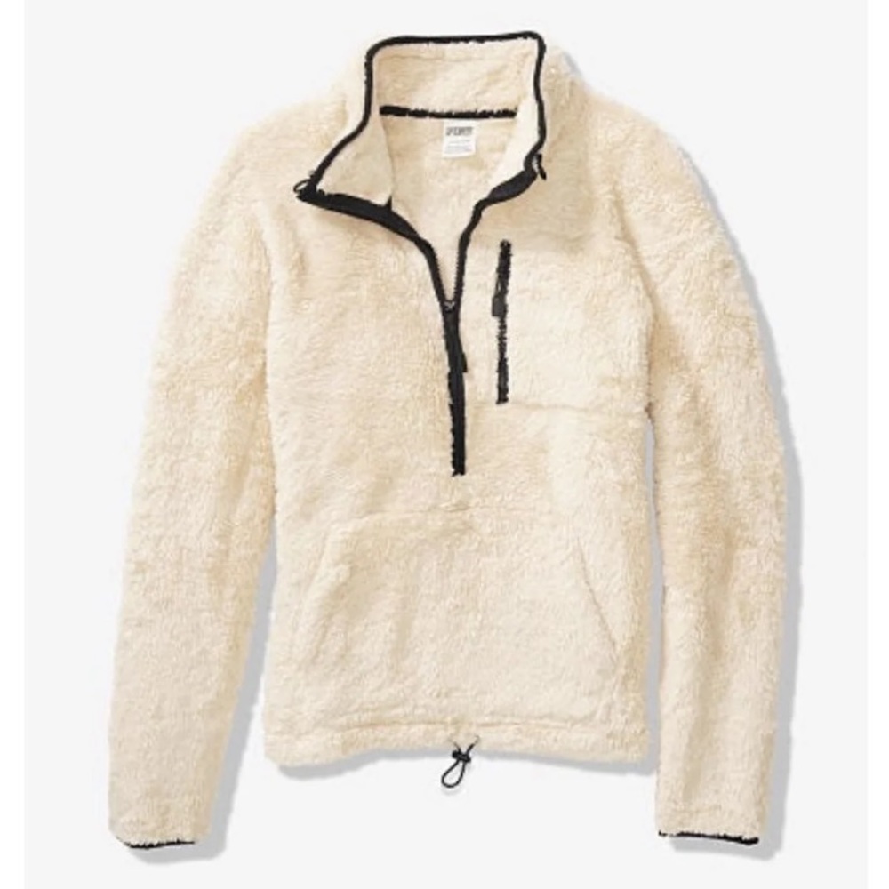 VS PINK Sherpa Teddy Half-Zip